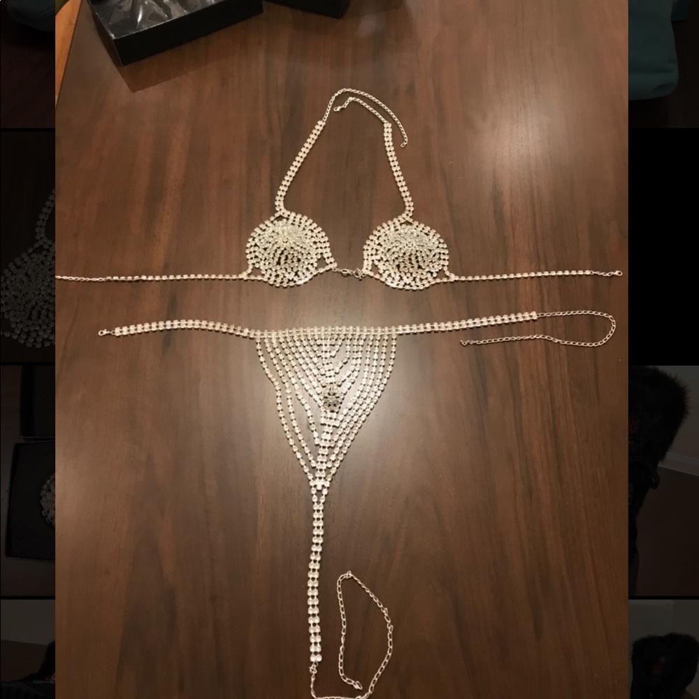 Rhinestone Bra & Panty Set